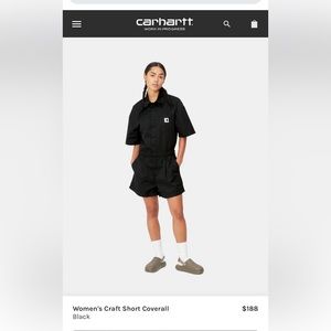 WORJ ONCE Carhartt WIP-Women's Craft Short Coverall- Black- Sizes Small